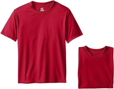 Hanes Boys' Big Cool Dri Performance T-Shirt Pack of 3, Deep Red X-Large NEW NWT - Image 1 of 3