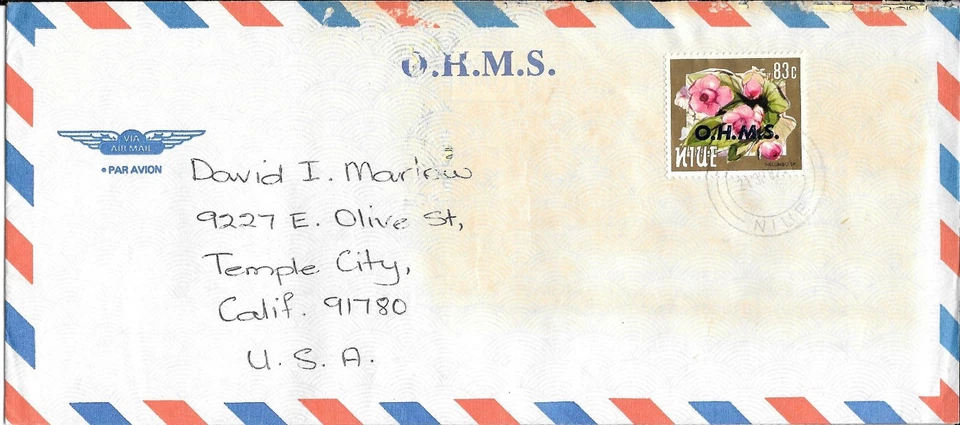 NIU29) NIUE 1987 O.H.M.S Flowers - Nelumbo SP - Image 1 of 1