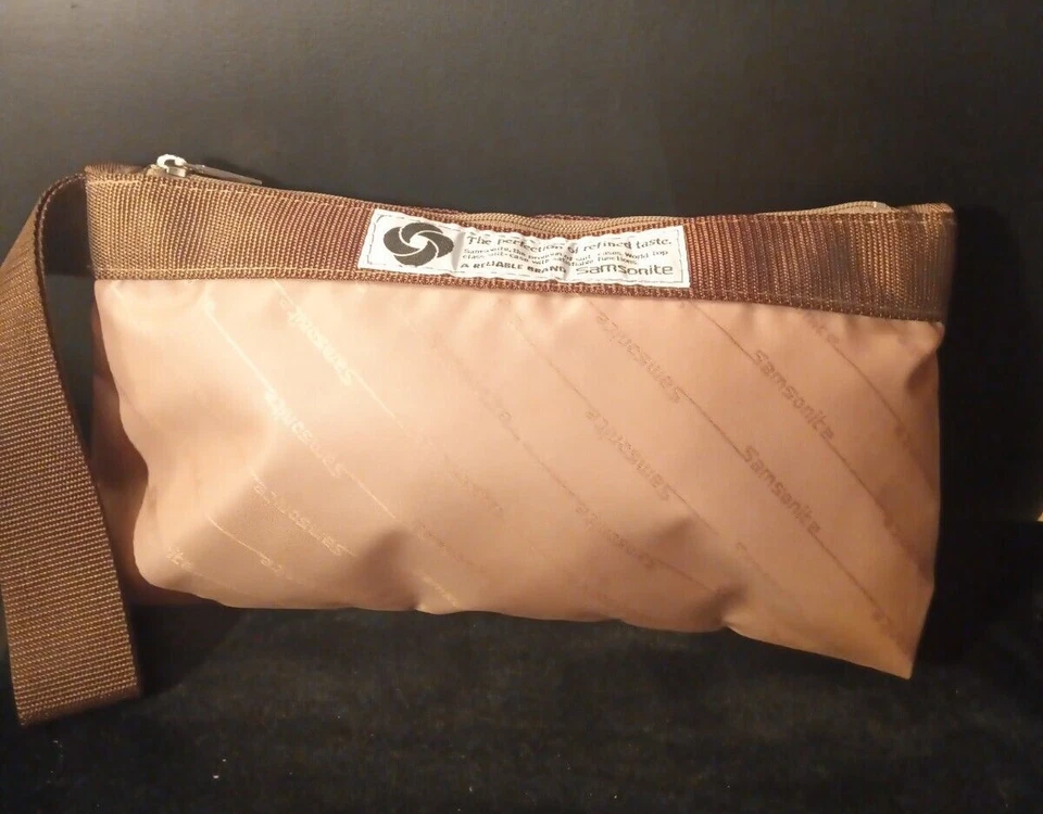 SAMSONITE MAKEUP BAG BEIGE & BROWN 10 IN BY 6 IN - Image 1 of 4