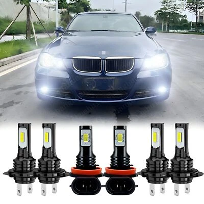 For BMW 328i 2007-2016 6x Bulbs LED Headlights Hi/Low Beams + Fog Lights Combo - Image 1 of 4