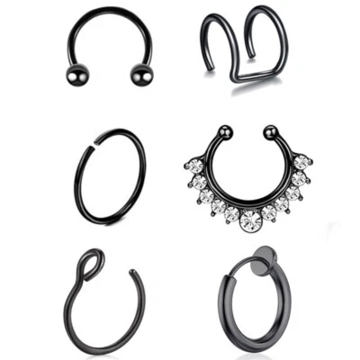 Anillo nariz diamante acero inoxidable anillo labio anillo multiusos piercing joyería Foto 1 de 4