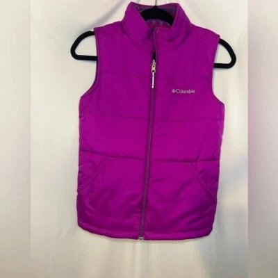 Chaleco acolchado reversible Columbia para niñas jóvenes talla 10-12 púrpura Foto 1 de 4