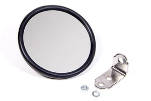 SPOT MIRROR RACING SIDE /REAR VIEW UNIVERSAL TYPE W/ L-BRACKET 5" ROUND FLAT ATV - Picture 1 of 1