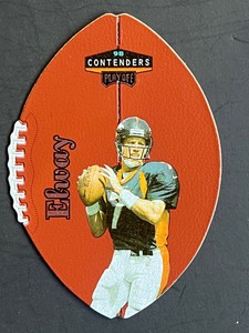 1998 John Elway Playoff Contenders #23 Leather Red Denver Broncos HOF NM