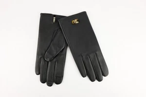 Guantes de cuero Ralph Lauren con logotipo ovalado - negros - Imagen 1 de 8