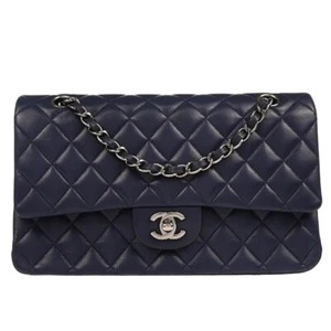Chanel Navy Lambskin Medium Classic Double Flap Shoulder Bag XX92010 - Picture 1 of 10
