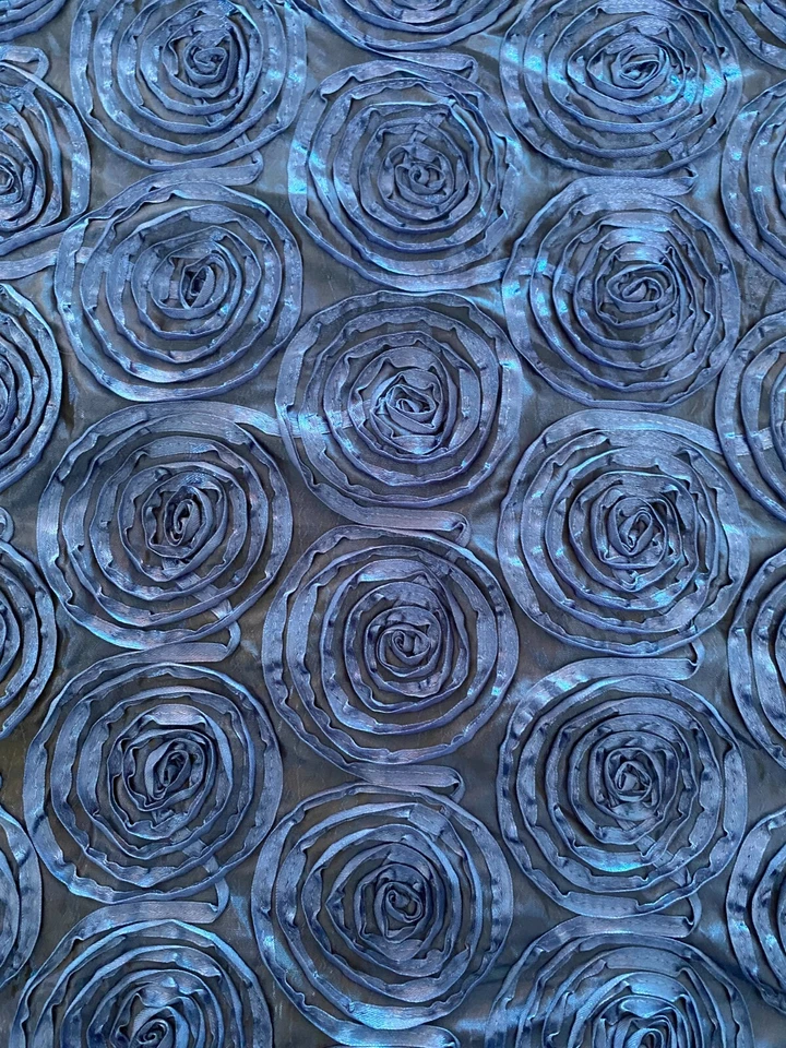 Satin Rosette Fabric BTY clothing decoration prom Navy Blue compare at $14.99 yd - Image 1 of 1