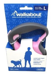 Petmate New Walkabout Retractable Dog Leash Pink - Large 16 feet. Up to 110 lbs