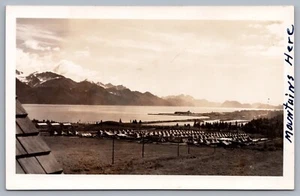Tienda Base Militar Campamento Seward Alaska AK RPPC Postal I6 - Imagen 1 de 3