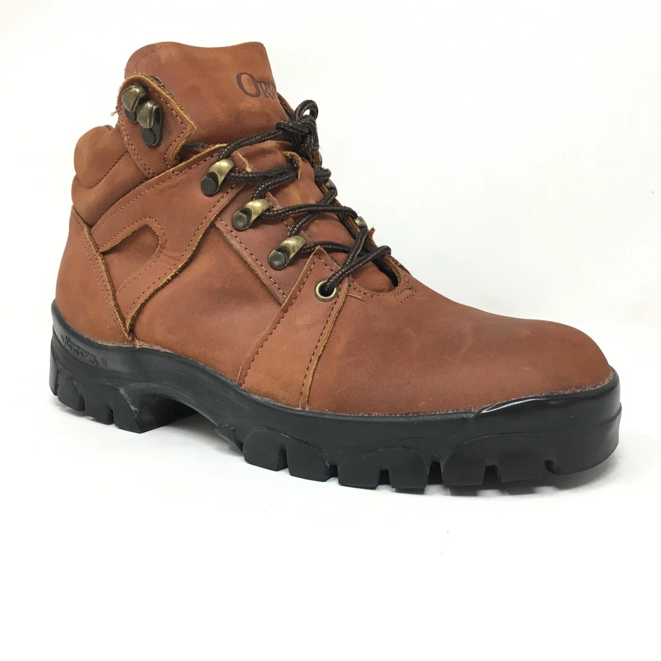 Botas de combate Orvis EUA sapatos masculinos tamanho 8.5 couro marrom casual com cadarço - Imagem 1 de 4