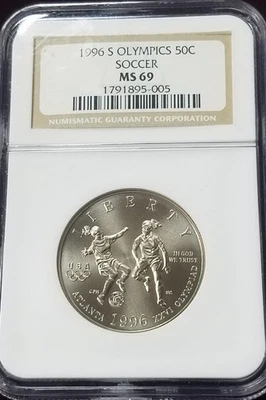 1996-S Olympics 50 c | Soccer | NGC MS69 | Liberty - Image 1 of 3