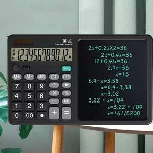 Solar Power 2in1 Calculator 12 Digits Math Calculator for School Office - Picture 1 of 6