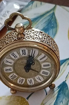 Vintage Westdeutsche mechanische Wecker  Messinggehäuse, seltenes Sammlerstück - Bild 1 von 4