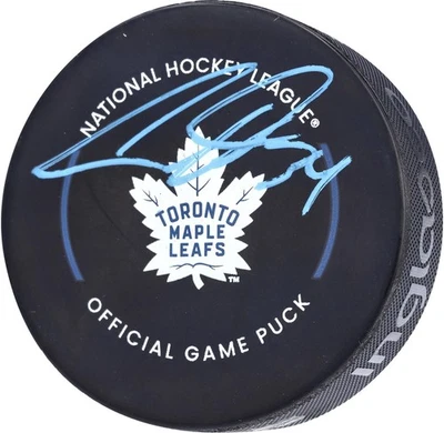 Auston Matthews Toronto Maple Leafs Signed Official Game Puck - Image 1 of 3