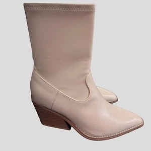 Universal Thread Western Boots Womens Sz 6.5 Off White Pointed Toe Side Zip NEW - Picture 1 of 10