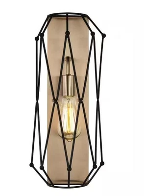 Aplique de Pared Industrial 1 Luz Acabado Latón Satinado Iluminación Generación Zarra Foto 1 de 4