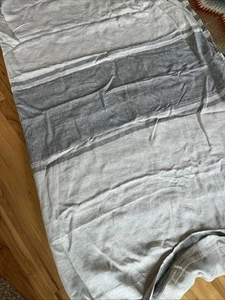 Crate & Barrel CB2 Duvet Linen Reversible With 3 Shams Gray/natural F Queen - Picture 1 of 10