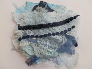 Shades of Blue Vintage and New Lace - Picture 1 of 5