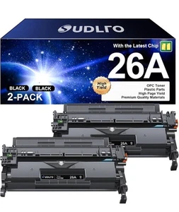 CF226A Black Toner For HP 26A 26X LaserJet Pro M402dn M402dw M426fdw Lot 2 - Zdjęcie 1 z 2