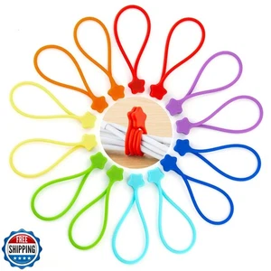 Fironst Reusable Silicone Magnetic Cable Ties, 7.48'' Magnetic Twist Ties for - Afbeelding 1 van 5