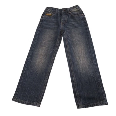 Pantalones de mezclilla Sean John para niño talla 5 pierna recta lavado oscuro con extensores elásticos  Foto 1 de 4