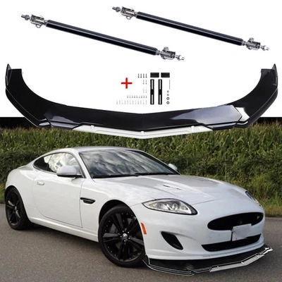 For Jaguar XK XJ Front Bumper Lip Splitter Sport Spoiler Black White Foto 1 de 4