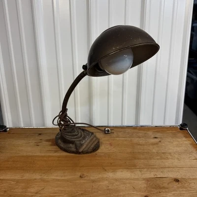 Vintage Eagle Gooseneck Desk Lamp Cast Metal MidCentury Industrial Art Deco - Image 1 of 4