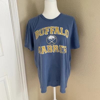 Camiseta para mujer NHL Buffalo Sabres azul logotipo dorado talla grande 47 marca Foto 1 de 4