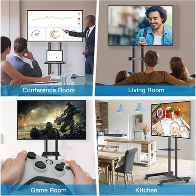 TV Wagen TV ständer mit Rollen Standfuß Drehbar höhenverstellbar 32 bis 70 zoll - Bild 1 von 4