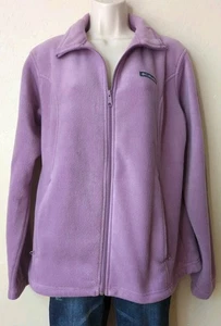 Columbia Ladies Sz XL Fleece Jacket Zip Up Long Sleeve Collar Lilac - Picture 1 of 11