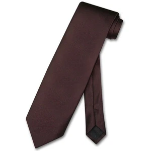 Vesuvio Napoli NeckTie Solid CHOCOLATE BROWN Color Mens Neck Tie - Picture 1 of 2
