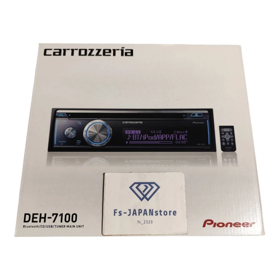 Pioneer Carrozzeria DEH-7100 CD USB Bluetooth Voiture Audio Noir 1kg 1.9in 200W