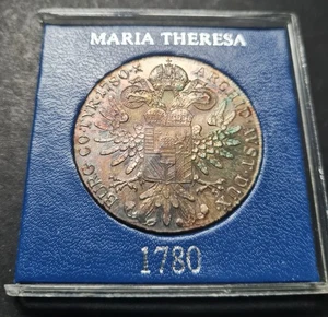 Austria Maria Theresa Silver Thaler 1780 Restrike Toned coin in Holder - Bild 1 von 7
