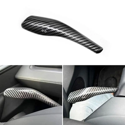 2X Carbon Fiber Shift Lever Handle Protection Trim For Tesla Model 3/Y/YL  2025 - Image 1 of 4