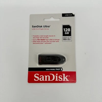 SanDisk 128GB Ultra USB 3.0 Flash Drive - SDCZ48-128G-GAM46, Black - New - Image 1 of 2