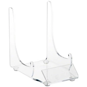 Caballete de exhibición de acrílico transparente Plymor con etiqueta frontal, 4,5" H x 3,125" W x 4,25" D - Imagen 1 de 1