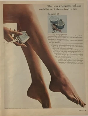 1964 Lady Remington Electric Shaver PRINT AD Sexy Legs - Intimate Gift VTG 1960s - Image 1 of 4