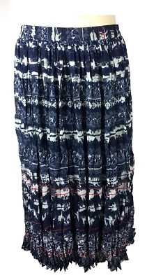 Christopher & Banks Skirt Size L Blue Pleated Pull On Long Maxi Boho Peasant - Image 1 of 4