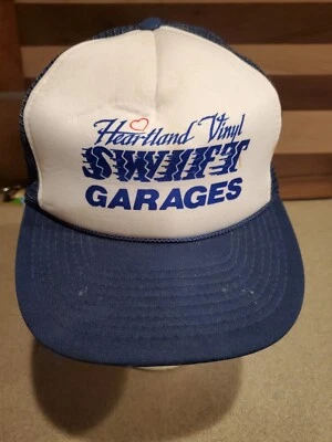 De colección 1990 Heartland Vinilo Swift Garajes Camionero Sombrero Snapback Gorra Cuerda Foto 1 de 4