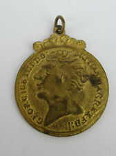 Vintage Gilt Metal Watch Fob Modelled As 1823 George IV Gold Two Pound Coin