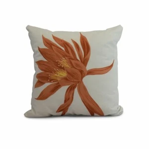 Meekins - Elliotte - Polyester Outdoor Square Pillow - Orange 16"x16" - Picture 1 of 2