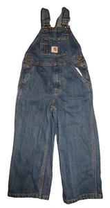 Carhartt Children's Denim Blue Bib Overalls Size 4 - Picture 1 of 5