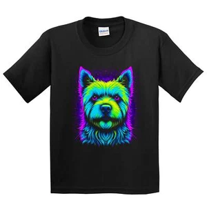 Kids Westie Psychedelic Dog Art T-Shirt - West Highland White Terrier Owner Gift - Picture 1 of 4
