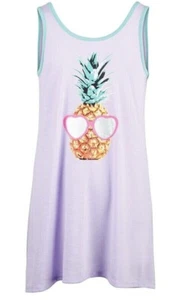 Miken Mermaids Big girls pineapple print cover up Purple dress Size Large NWT - Picture 1 of 3