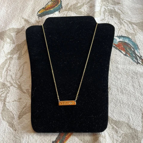 16-18” Clemson university Tigers Paw Bar necklace Goldtone Cover