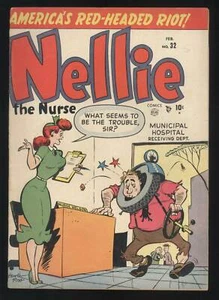 NELLIE THE NURSE #32 SCARCE ATLAS STAN LEE HOWIE POST GOOD GIRL ART 1952 - Picture 1 of 2