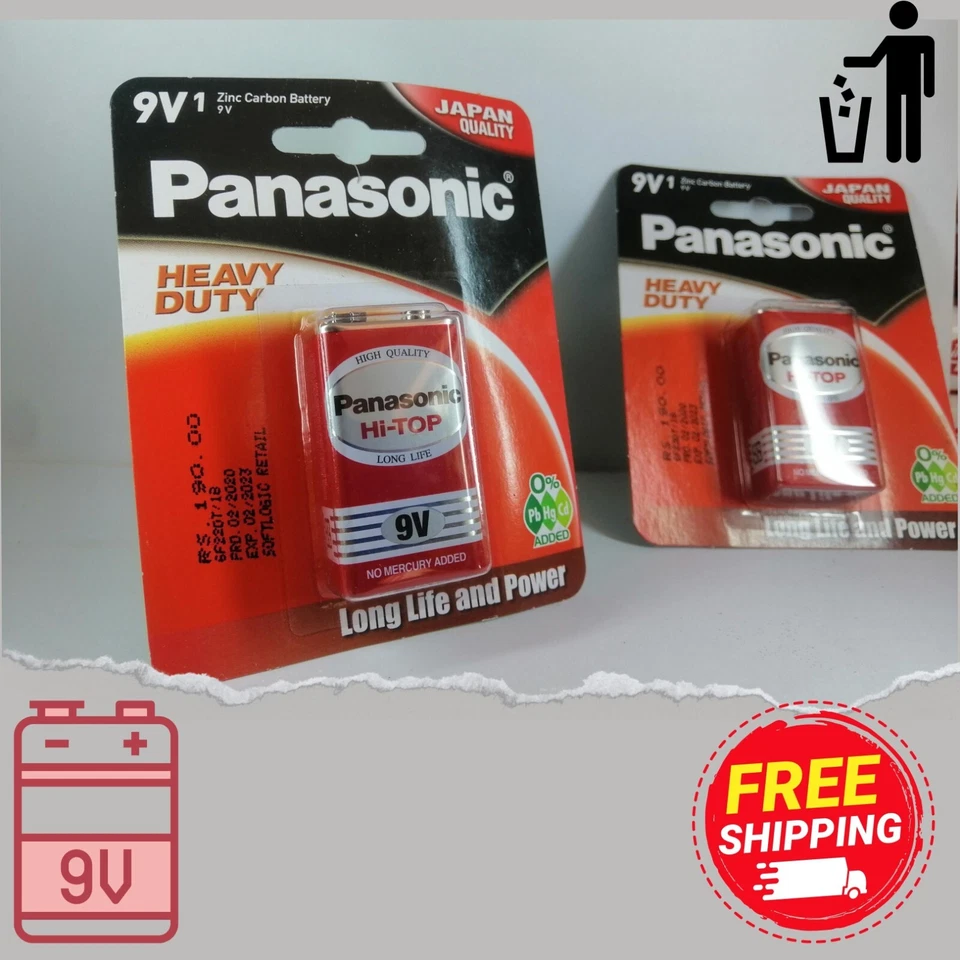 Genuine, long life , power 9V Panasonic Batteries (12-24-48 Batteries) Panasonic - Image 1 of 2