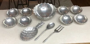 12 Piece MCM Bruce Fox Pineapple Salad Serving Fruit Bowls Fork Spoon Holder - Picture 1 of 16
