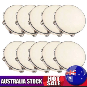 10X 8 Inch Handheld Tambourine with Metal Jingles Percussion Drum AU SHIP P3J0 - Picture 1 of 3