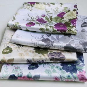 1 Yardr Vintage Floral Satin Fabric Soft Gown Shirt Scarf Lining Material Soft - Picture 1 of 10